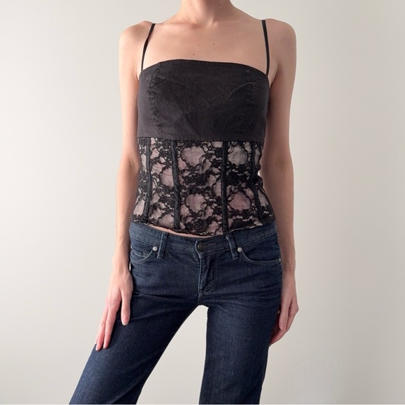 Rinascimento black and pink lace corset - Picture 3 of 7